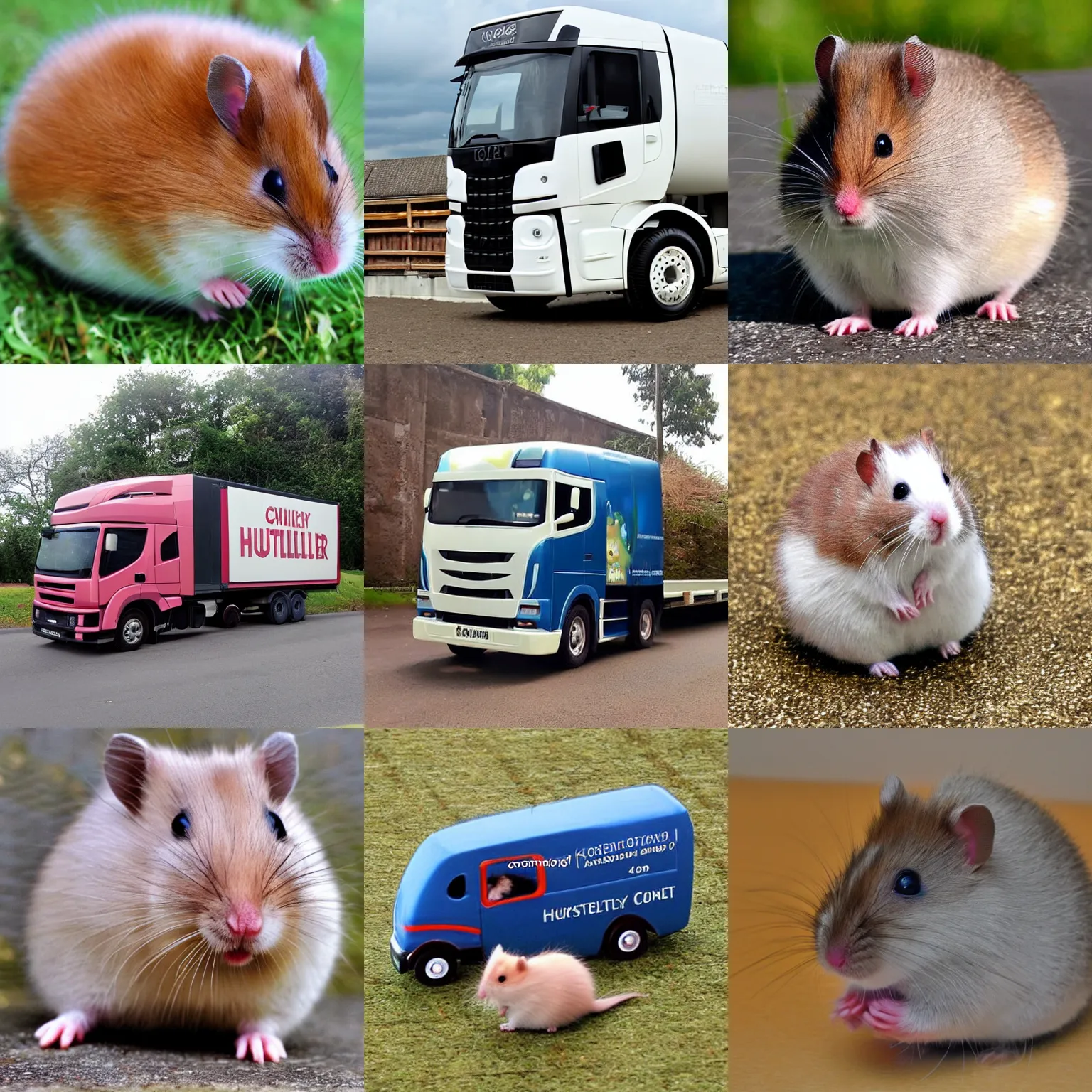 Prompt: lorry in hamster form