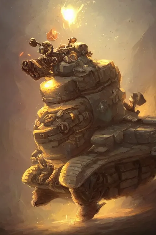 Image similar to cute little anthropomorphic Guinea Pig Infantry advancing next to a tank, tiny, small, short, American tanker outfit, cute and adorable, pretty, beautiful, DnD character art portrait, matte fantasy painting, DeviantArt Artstation, by Jason Felix by Steve Argyle by Tyler Jacobson by Peter Mohrbacher, cinematic lighting