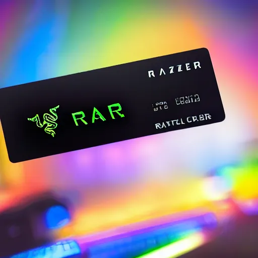 Prompt: razer credit card, rgb lighting, hd, artstation, digital art