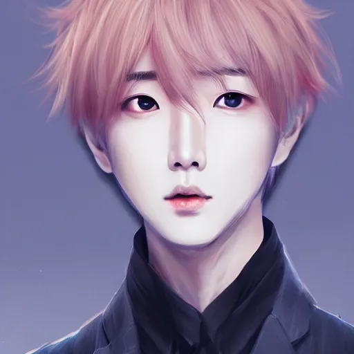 Image similar to jin from bts, elegant, ultra highly detailed, digital painting, smooth, sharp focus, artstation, art by Sakimichan