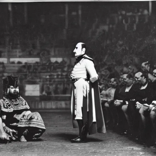 Prompt: photo of count hasimir fenring watching a salusan bullfight