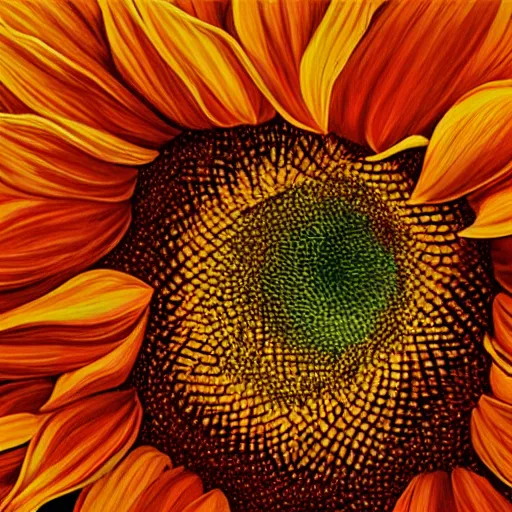 Prompt: Photorealistic painting of the most beautiful sunflower in the universe, Hyperdetailed, pretty colors, 108 megapixels, artstation concept art