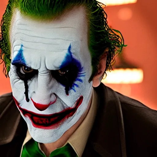 Image similar to film still of Ted Cruz as joker in the new Joker movie