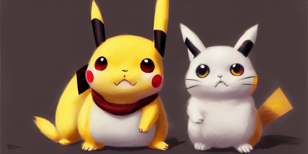 Prompt: A lofi a Pikachu cat portrait Pixar style by Renato muccillo and Andreas Rocha