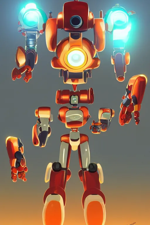 Image similar to metabots medabots medarotto medarot robot minimalist comics, behance hd by jesper ejsing, by rhads, makoto shinkai and lois van baarle, ilya kuvshinov, rossdraws global illumination ray tracing hdr radiating a glowing aura