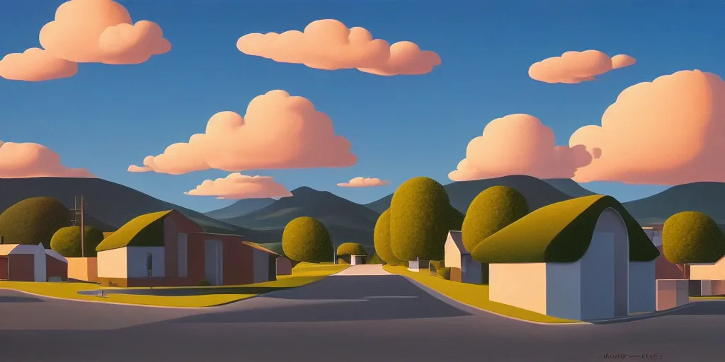 Image similar to weird, blue sky, summer evening, kenton nelson