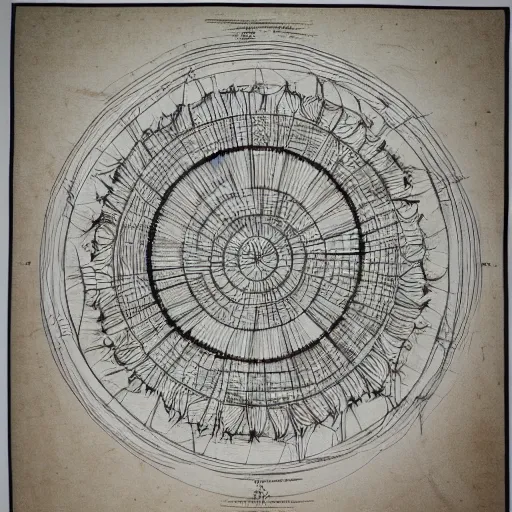 Prompt: technical diagram of chaos and order on paper, exceedingly intricate, davinci style, infographic, blueprint, illuminated, manuscript, hand drawn sketch