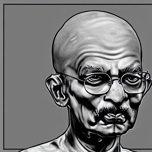 Prompt: Nuclear Gandhi, extremely detailed, award-winning art, trending on Artstation