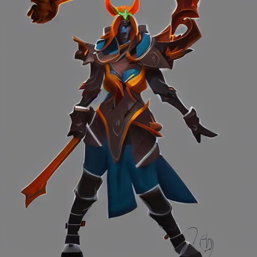 Image similar to concept art of a new dota 2 hero, trending on artstation