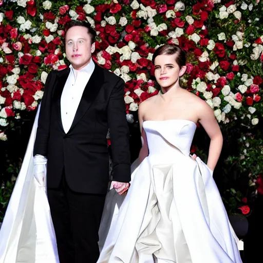 Prompt: elon musk marrying emma watson 4k photography