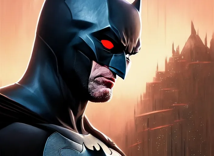 Image similar to highly detailed portrait of kevin conroy as batman, stephen bliss, unreal engine, art by greg rutkowski, loish, rhads, ferdinand knab, makoto shinkai and lois van baarle, ilya kuvshinov, rossdraws, tom bagshaw, global illumination, radiant light, detailed and intricate environment