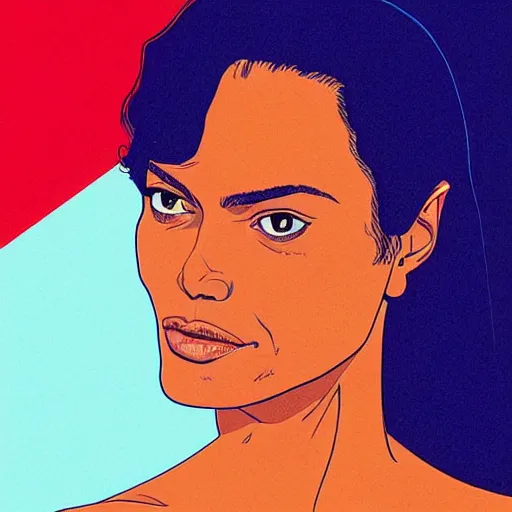 Image similar to “ rosario dawson retro minimalist portrait by jean giraud, art of moebius, sharp, smooth face, comic, 8 k ”