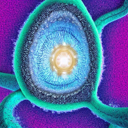 Image similar to scanning electron microscope image of a nanomachine eukaryote, false color, MIT technology review, Nature journal cover, nobel prize, popular science, 8k ultra HD, sharp focus