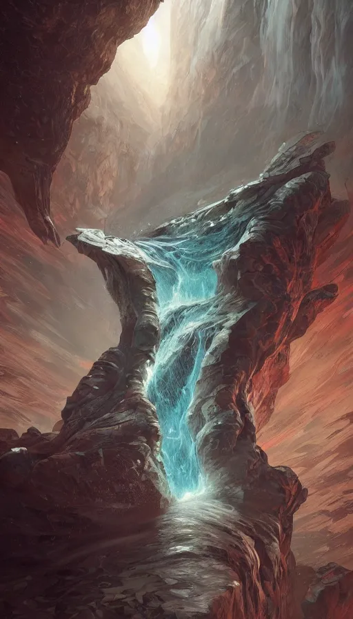 Image similar to scream, waterfalls from the eyes, fame of thrones, lord of daggers, neon, fibonacci, sweat drops, insane, intricate, highly detailed, digital painting, artstation, concept art, smooth, sharp focus, illustration, Unreal Engine 5, 8K, art by artgerm and greg rutkowski and alphonse mucha