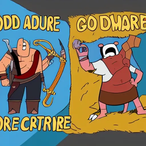 Prompt: god of war / adventure time