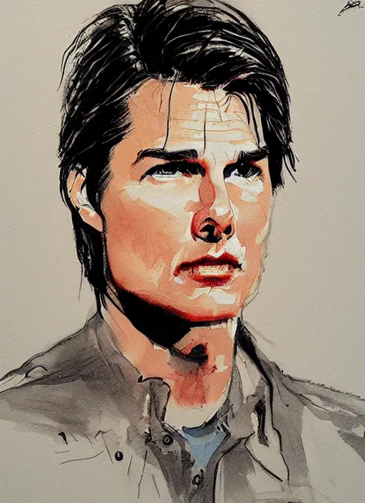 Image similar to Twin Peaks artwork of Tom Cruise by George Pratt