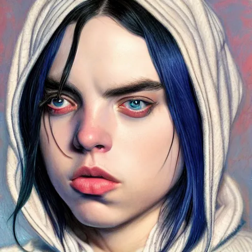 Image similar to Billie Eilish, by Chris Moore, by Mark Brooks, by Donato Giancola, by Victor Nizovtsev