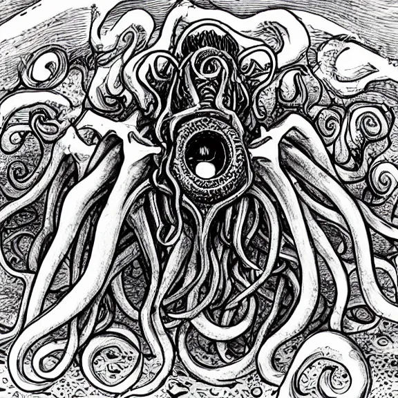 Prompt: cthulhu, yog-sothoth, soggoth, azathoth, real life experience, photo capure by the camera of lovecraft