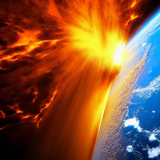 Prompt: Earth from Space on Fire by Domenico Sellaro