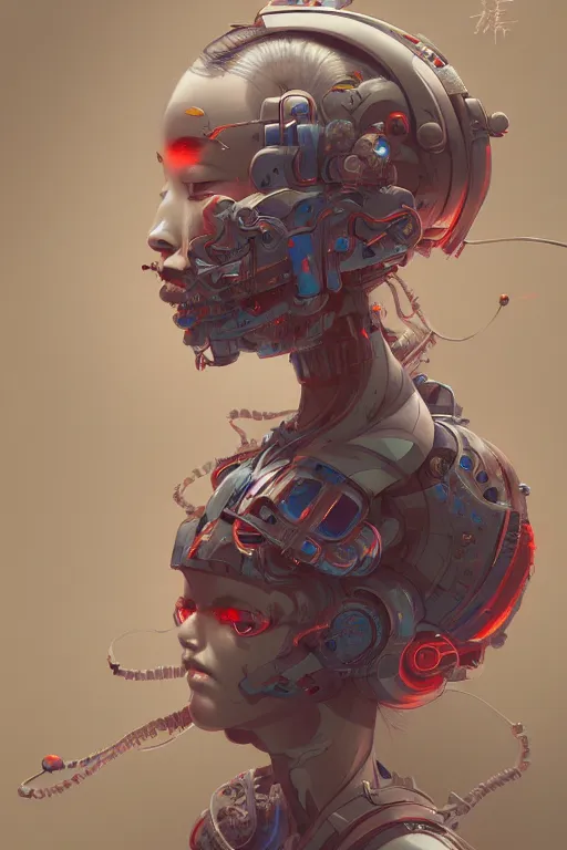 Image similar to hyperrealistic photography of a machine entering a female host in the style of Jin Kagetsu, James Jean and wlop, highly detailed, sharp focus, intricate concept art, digital painting, 4k, artstation