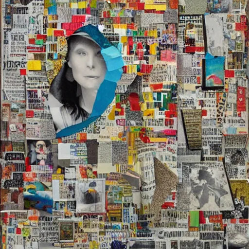 paper collage art made out of magazine pieces, Stable Diffusion