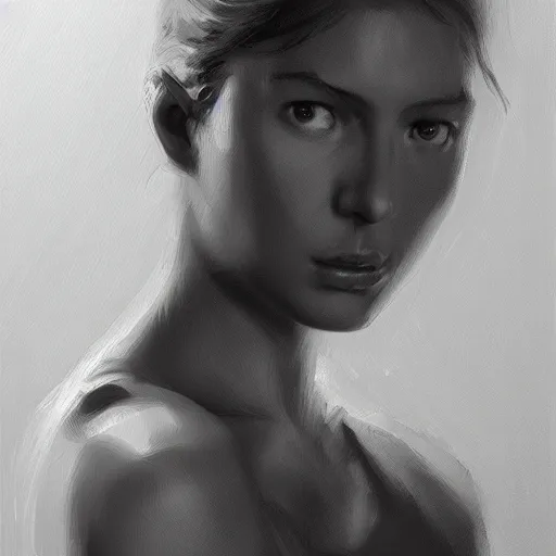 Image similar to human touch concept art oil painting, black and white, by jama jurabaev, minimally detailed, brush hard, artstation