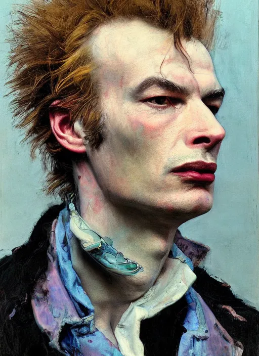 Image similar to sid vicious by jeremy lipking egon schiele gottfried helnwein