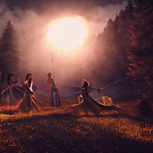 Image similar to new adventures in folkloric music from eastern europe, dramatic art, trending on artstation, volumetric lighting