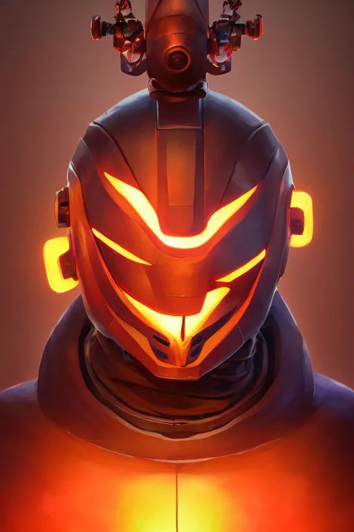 Image similar to epic mask helmet robot ninja portrait stylized as fornite style game design fanart by concept artist gervasio canda, behance hd by jesper ejsing, by rhads, makoto shinkai and lois van baarle, ilya kuvshinov, rossdraws global illumination radiating a glowing aura global illumination ray tracing hdr render in unreal engine 5