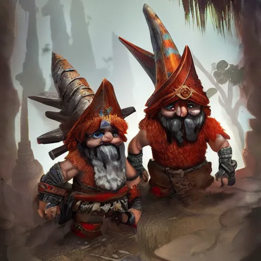 Prompt: barbarian gnomes in babylon, highly detailed, trending on artstation