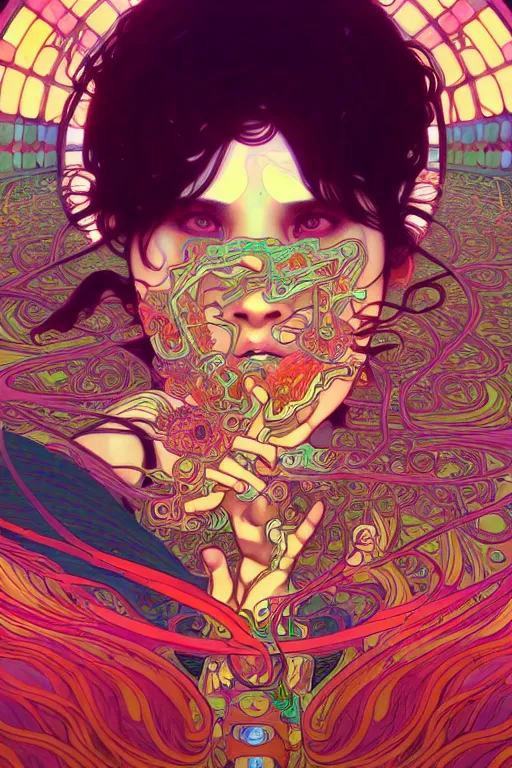 Prompt: acid trip, highly detailed, digital painting, artstation, sharp focus, illustration, art by tan zi and ayanamikodon and alphonse mucha and wlop