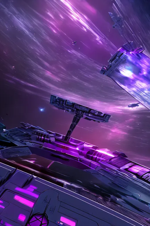 Image similar to the navigation deck onboard the Peaceful Tyranny DJD Deception spaceship in orbit over cybertron, goth Decepticons vibes, purple and dark colors, clean panels, dramatic lighting, glowing red hologram navigation panels, cinematography by Wes Anderson, 4k octane render, photorealistic , cinematic lighting, Artstation