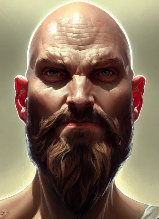 Portrait of a man, bald, beard, scarred! Sith, evil, | Stable Diffusion ...