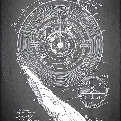 Image similar to by liam wong, by milo manara, by samuel melton fisher swirling patent drawing. a beautiful digital art. there are so many kinds of time. the time by which we measure our lives. months & years. or the big time, the time that raises mountains & makes stars.