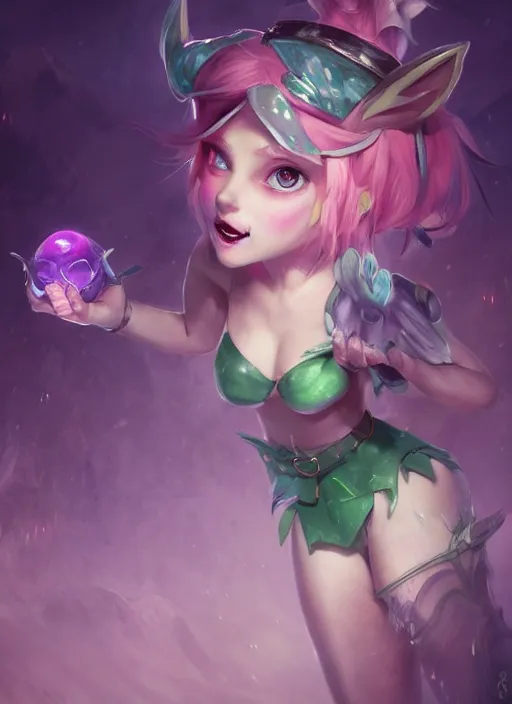Image similar to lulu short fairy with green eyes, from league of legends, au naturel, hyper detailed, digital art, trending in artstation, cinematic lighting, studio quality, smooth render, fluorescent skin, unreal engine 5 rendered, octane rendered, art style by klimt and nixeu and ian sprigger and wlop and krenz cushart