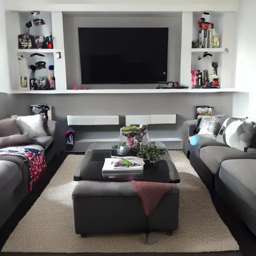 Image similar to Tiktokcore themed livingroom