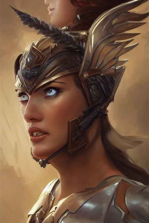 Image similar to amazon valkyrie athena, d & d, fantasy, portrait, highly detailed, headshot, digital painting, trending on artstation, concept art, sharp focus, illustration, art by artgerm and greg rutkowski and magali villeneuve