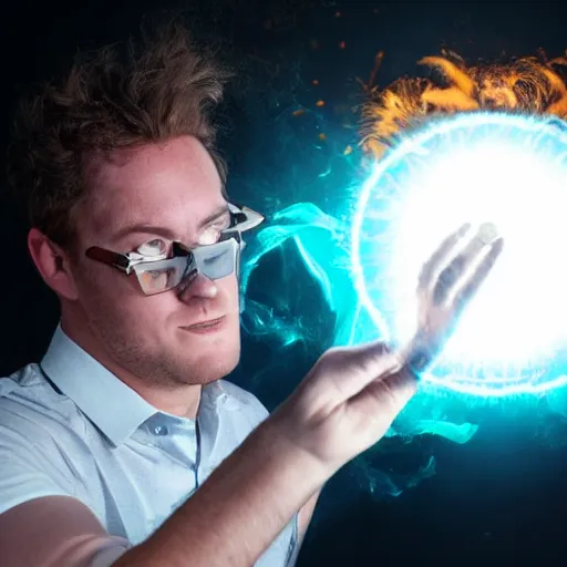 Image similar to highly detailed and realistic photo of laurens lindeman creating a rasengan made out of coronavirus