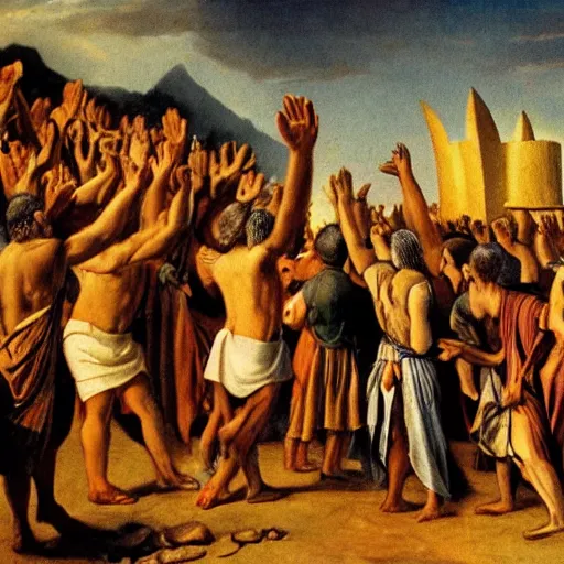 Image similar to israelites worshipping the golden calf