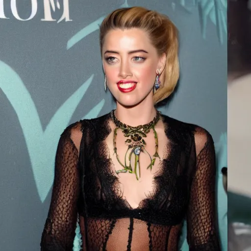 Image similar to a gourd mixed with amber heard hybrid intercross