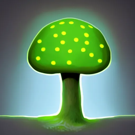 Prompt: glowing mushroom, luminescent mushroom : : dark forest : : [ illuminated by a single mushroom ] : : 8 k : : [ digital art ] : :