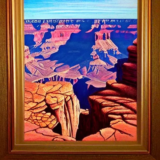 Prompt: masterpiece grand canyon by O'Keefe and Jeffrey Smith, highly detailed, pastels