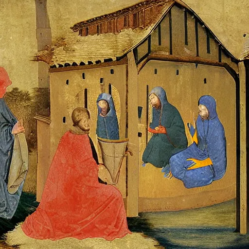 Image similar to gpus go brrr, as a medieval painting