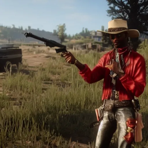 Image similar to playboi carti in red dead redemption 2 4 k the detailed super realistic