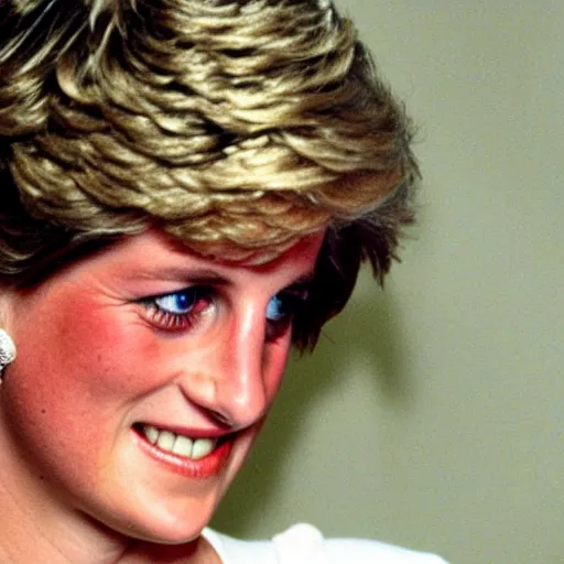 Prompt: a getty photo of princess diana in a ufo