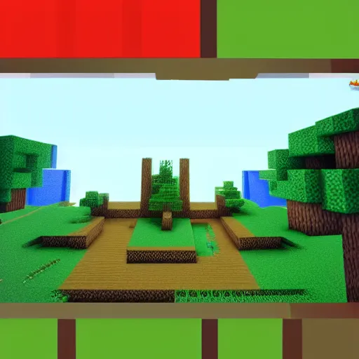 Image similar to minecraft, ps 1 graphics, software rendering, playstation 1 graphics