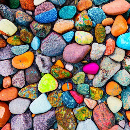 Image similar to colorful rocks, overhead photography