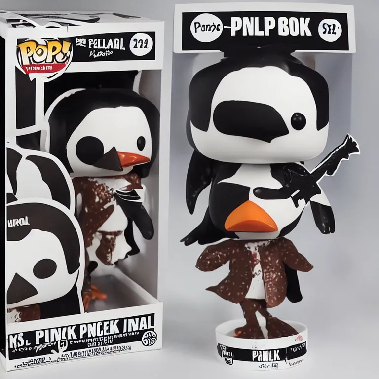 Image similar to funko pop Metal penguin