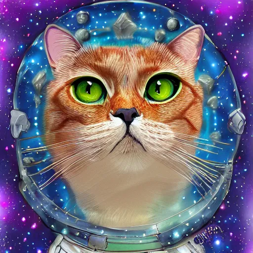 Prompt: space cat, highly detailed, centered, digital painting