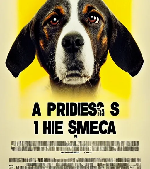 Image similar to a poster for a movie where a dog is the president of the United States of America, movie poster